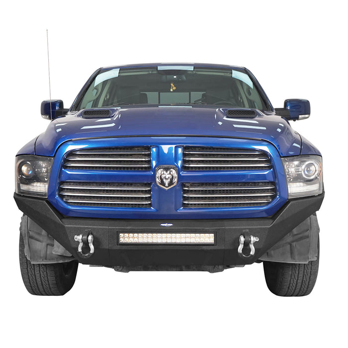 Discoverer Full-Width Front Bumper w/LED Light Bar (13-18 Ram 1500, Excluding Rebel)-LandShaker