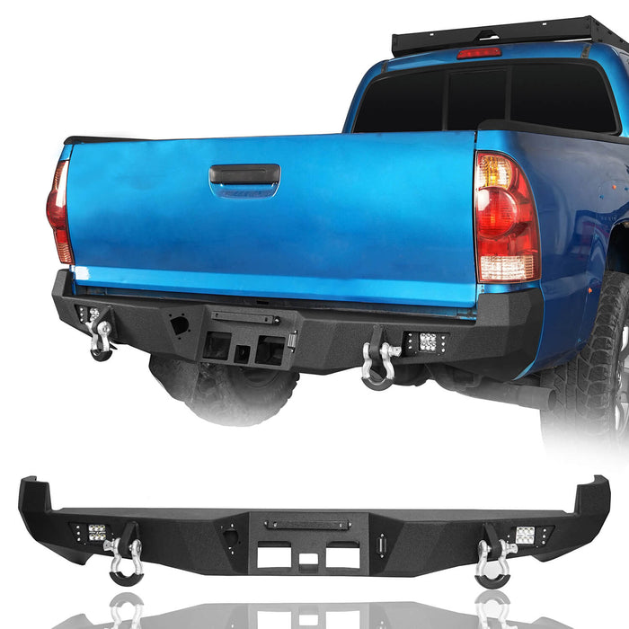 Rear Bumper w/License Plate Mounting Bracket for 2005-2015 Toyota Tacoma Gen 2  - LandShaker 4x4 b4014-1