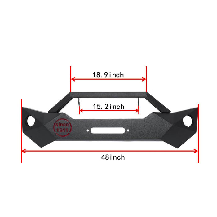 Rock Crawler Stubby Front Bumper & Different Trail Rear Bumper w/Tire Carrier Combo(07-18 Jeep Wrangler JK JKU)-LandShaker