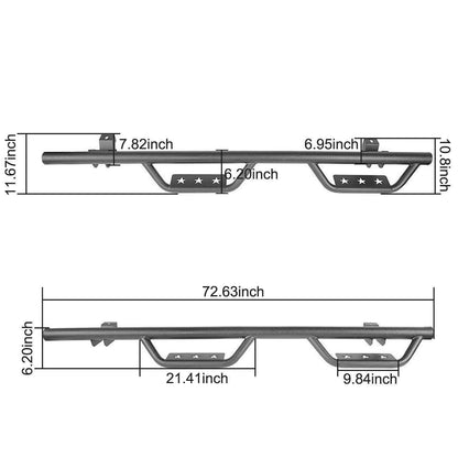 Side Steps Running Boards(18-25 Jeep Wrangler JL 4 Door)-LandShaker