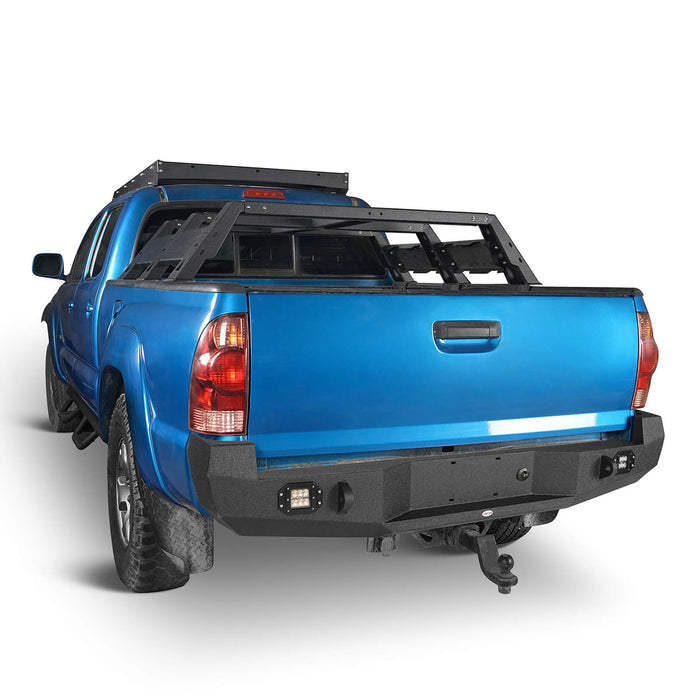 Toyota Tacoma Rear Bumper w/18W LED Floodlights for 2005-2015 Toyota Tacoma - LandShaker 4x4 b4011-4