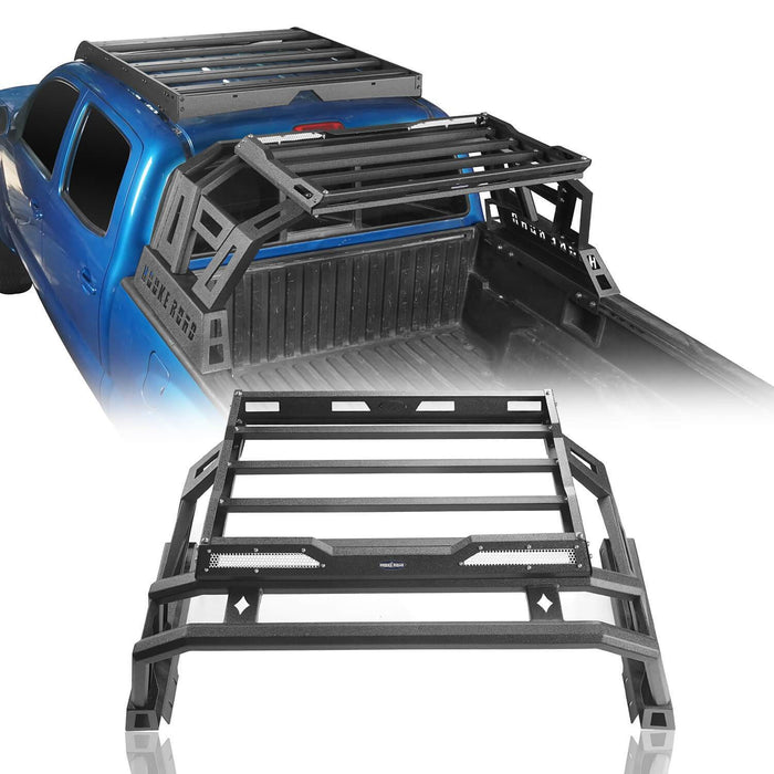 Metal Roll Bar Bed Rack(05-22 Toyota Tacoma)-LandShaker