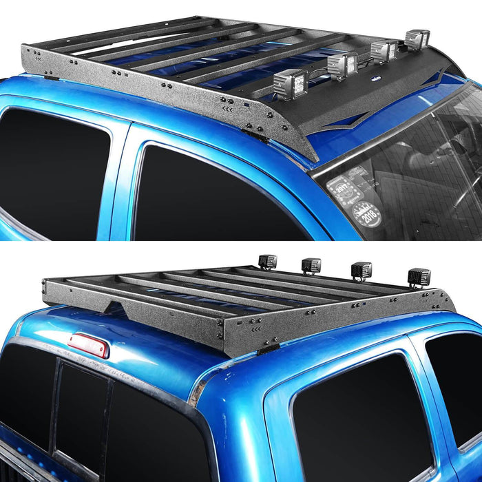 Roof Rack w/LED Lights Support Shark Fin Antenna(05-22 Toyota Tacoma 4 Doors Double Cab Gen 2/3)-LandShaker