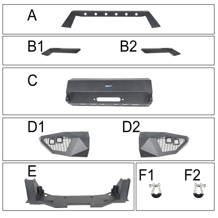 Tundra Full Width Front Bumper & Rear Bumper for 2014-2021 Toyota Tundra b5000+b5003 16