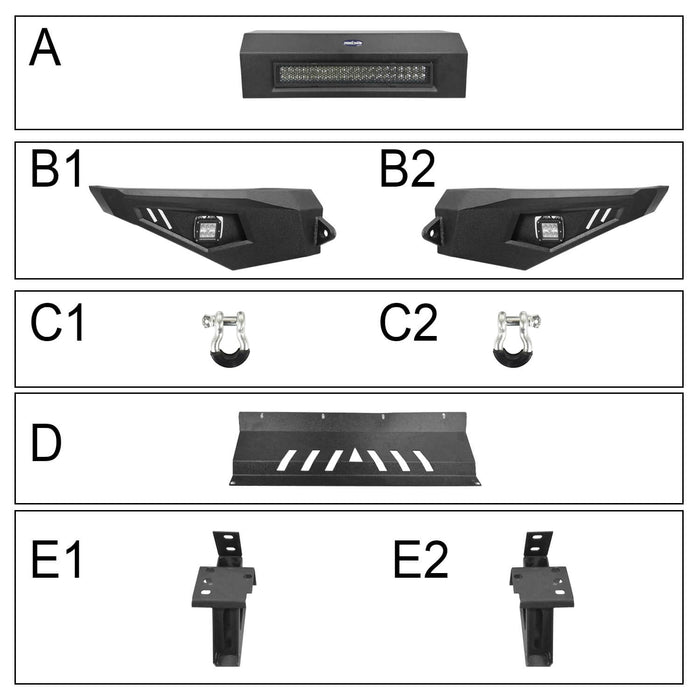 Full Width Front Bumper / Back Bumper / Roof Rack for 2014-2021 Toyota Tundra Crewmax b5001+b5003+b5004 6