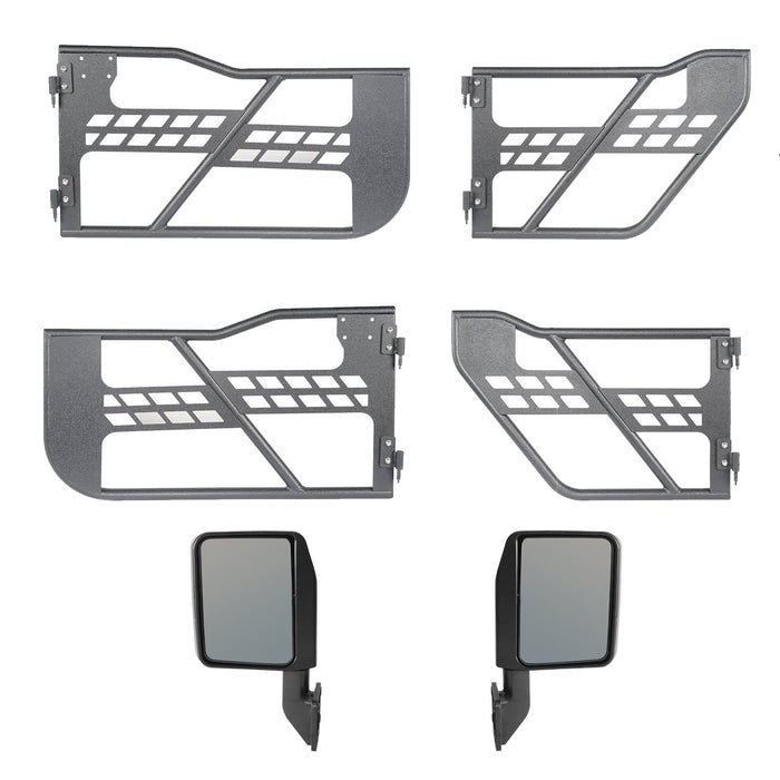 4 Door Tubular Door Guards Rock Crawler w/Side Mirrors(20-23 Jeep Gladiator JT)-LandShaker