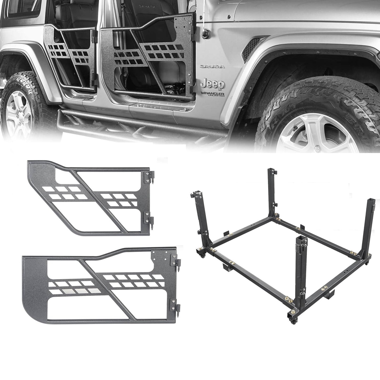 Tubular Door & Rock Crawler Door Storage(20-25 Jeep Gladiator JT & 18-25 Jeep Wrangler JL)-LandShaker