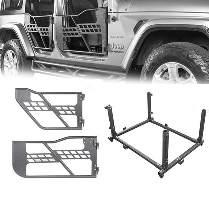 Tubular Door & Rock Crawler Door Storage(20-25 Jeep Gladiator JT & 18-25 Jeep Wrangler JL)-LandShaker
