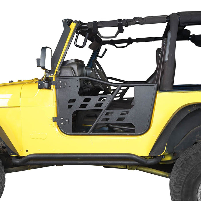 Rock Crawler Tubular Door Guards w/Side Mirrors(97-06 Jeep Wrangler TJ)-LandShaker