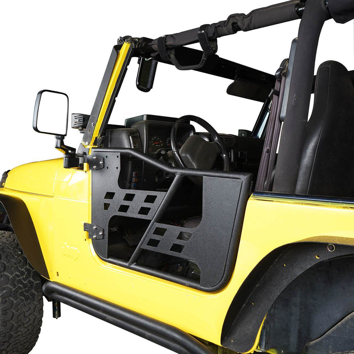 Rock Crawler Tubular Door Guards w/Side Mirrors(97-06 Jeep Wrangler TJ)-LandShaker