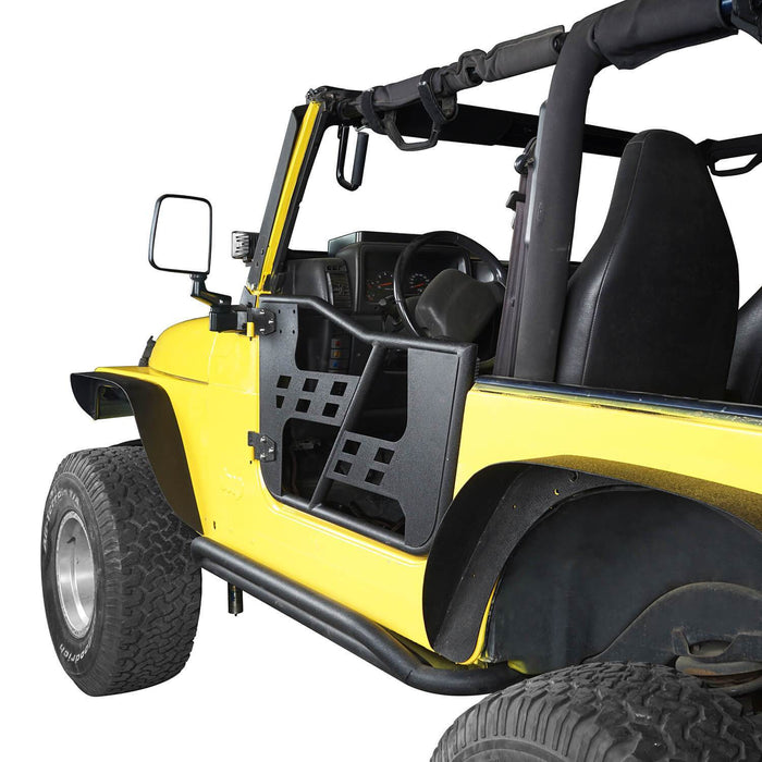 Rock Crawler Tubular Door Guards w/Side Mirrors(97-06 Jeep Wrangler TJ)-LandShaker