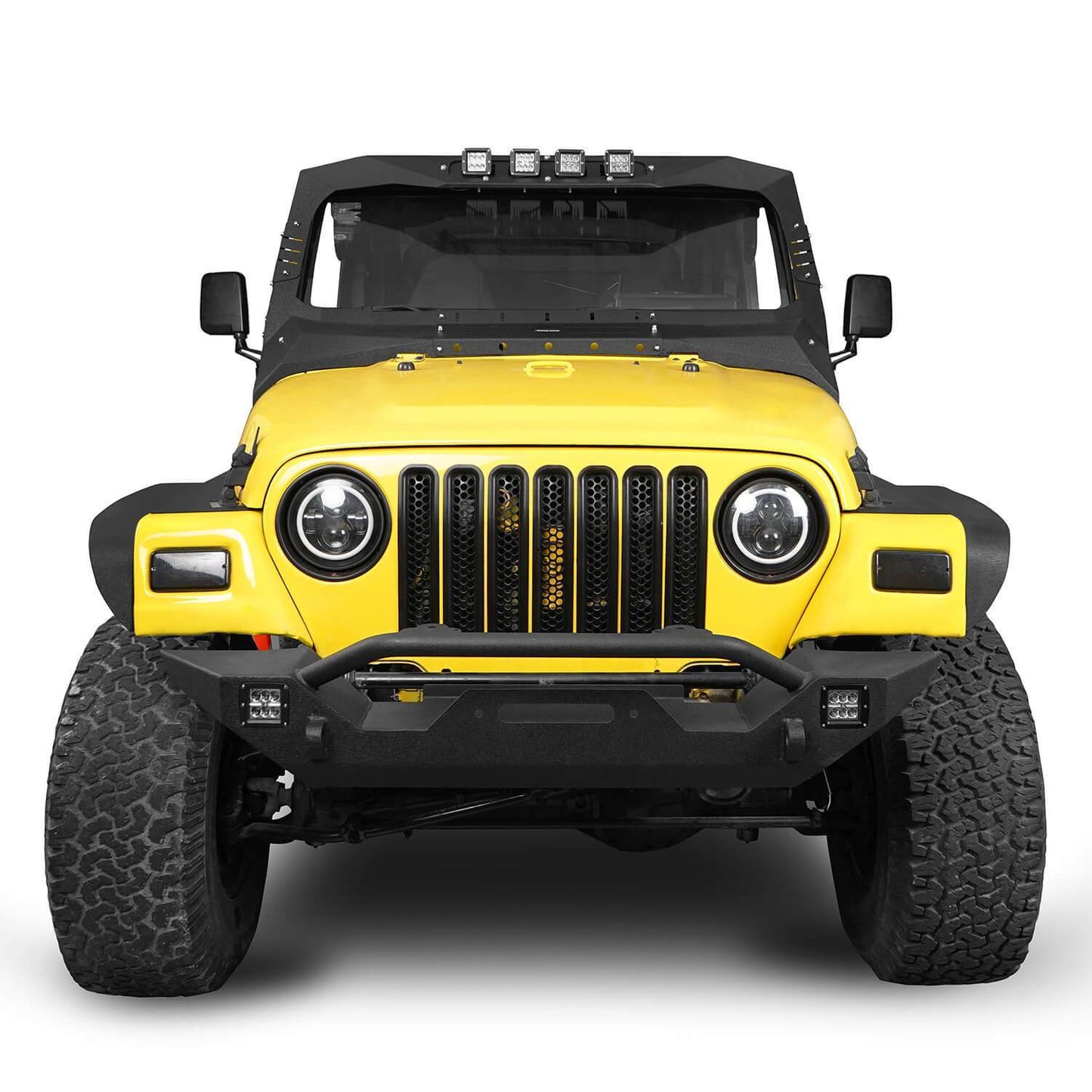 Windshield Frame Cover Visor Cowl Armor w/Lights(97-06 Jeep Wrangler TJ)-LandShaker