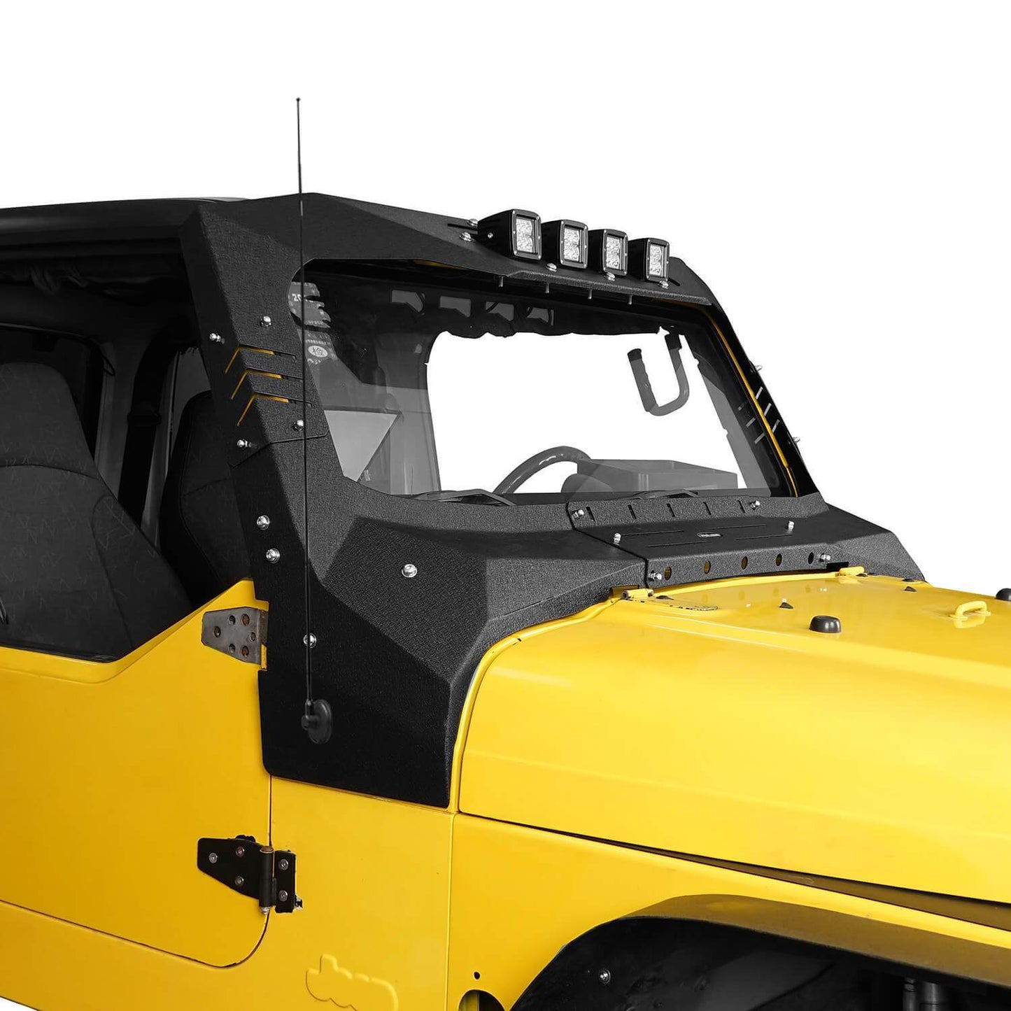 Windshield Frame Cover Visor Cowl Armor w/Lights(97-06 Jeep Wrangler TJ)-LandShaker