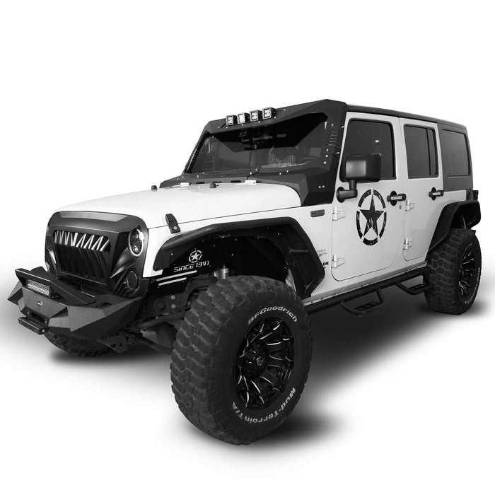 Windshield Frame Cover Visor Roof Sun Visor Cowl Body Armor(07-18 Jeep Wrangler JK)-LandShaker
